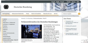 WebTV-Angebot des Deutschen Bundestages